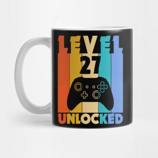 Level 27 Unlocked Funny Video Gamer Birthday Novelty T-Shirt Mug